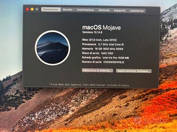 Apple iMac 21,5" Late 2013 – 16GB RAM – SSD 1TB