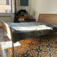 LETTO FERRO E VIMINI 140x200