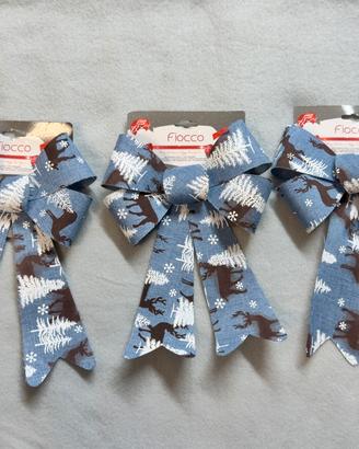 Decorazione Fiocchi natalizi con renne 3,00 cad.