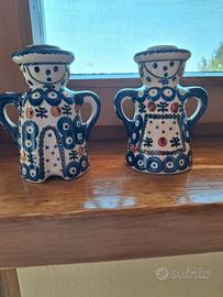 n. 2 porta candele in ceramica.