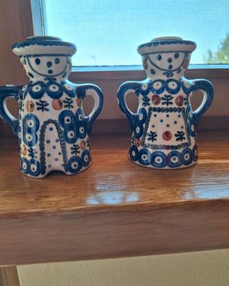 n. 2 porta candele in ceramica.