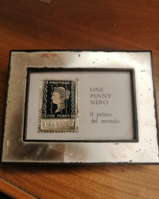 One penny black in lamina d'argento