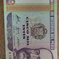 banconota 5000 intis Perù