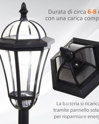 lampioni solari giardino 2 pezzi accensione auto