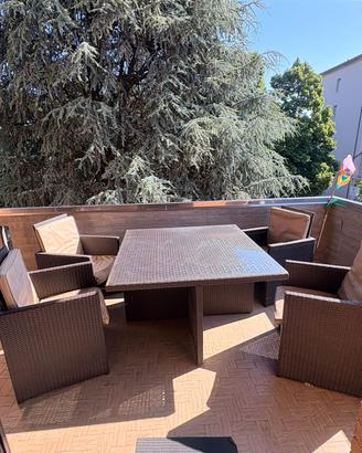 Set tavolo e poltrone in Rattan