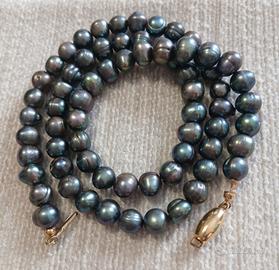 collana perle con chiusura oro 750