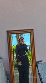 Body nero con trasparenze 