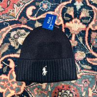 Polo Ralph Lauren -Berretto in lana nero con logo