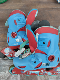 Pattini a rotelle in fila