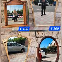 Specchio dorato Ovale rett. di varie misure e prez