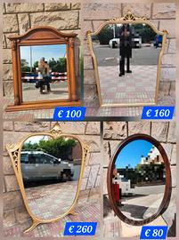 Specchio dorato Ovale rett. di varie misure e prez
