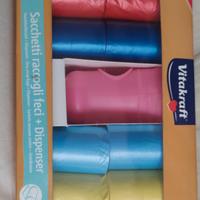 sacchetti ecologici x feci cani +dispenser 
