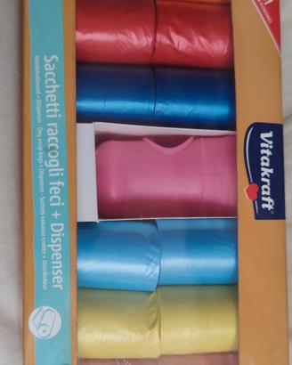 sacchetti ecologici x feci cani +dispenser 