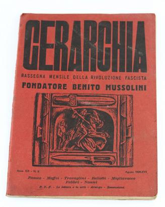 GERARCHIA - RASSEGNA RIVOL.ago. 1939-XVII numero 8