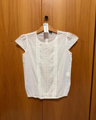 Blusa OVS Bianca in Cotone Tg 42 - Dettagli Pizzo