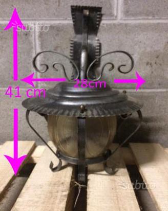Lampadario/aplique da muro in ferro battuto