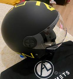Casco DEMI-JET AL HELMETS nero opaco talgia M