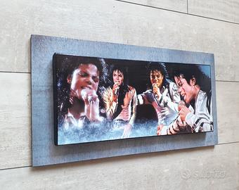 Quadro in legno omaggio a Michael Jackson 