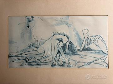 Bozza studio quadro Guernica di Picasso ologrammat