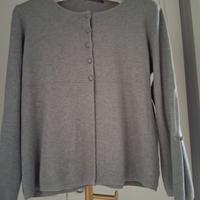 Elegante cardigan grigio perla
