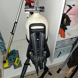 Bombola quindici litri Dalmine più vari materiali 