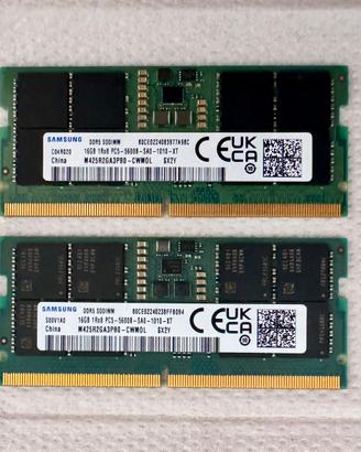 Ram  2x Samsung DDR5 SODIMM 16GB (32GB kit)