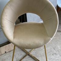 Sedia moderna velluto beige