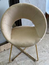 Sedia moderna velluto beige