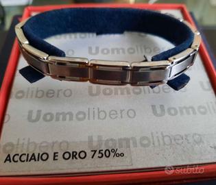 BRACCIALE  ACCIAIO E ORO 18 KT