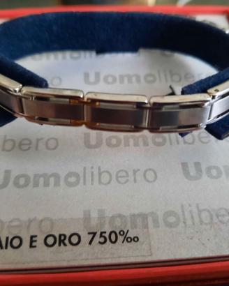 BRACCIALE  ACCIAIO E ORO 18 KT