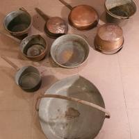 PENTOLONI e padelle di Rame d' Epoca