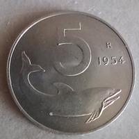 Moneta da 5 lire del 1954 