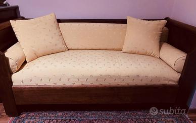 ANTICO Divano Noce Massello -Smontabile e Sfoderab