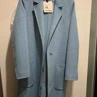 Cappotto Donna Nuovo in Panno Azzurro