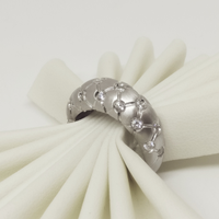 Anello donna oro bianco satinato e pietre