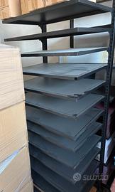 7 Scaffali Espositori su Ruote 70x40x200 cm - Per