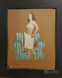 Mio vecchio dipinto a olio su tavola, realizzato n