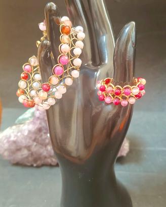 bracciale+anello fascia agata e cristalli 