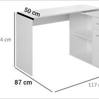 Scrivania tavolo reversibile 117x50x74 cm
