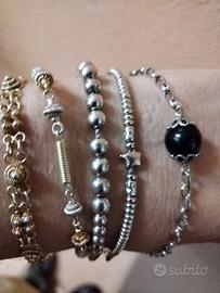 5 bracciali in argento +orecchini e 3 pendenti 