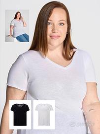 T shirt - Maglietta Collo V (Nera e bianca)