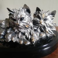 Scultura gatti argento OTTAVIANI