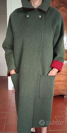 Cappotto Double Face Verde/Bordeaux in Pura Lana L