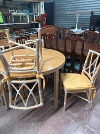 Set tavolo con 4sedie rattan vintage  Mcguire/levi