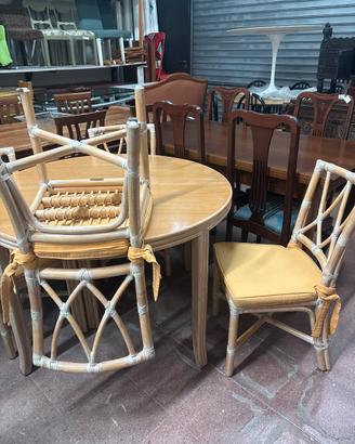 Set tavolo con 4sedie rattan vintage  Mcguire/levi