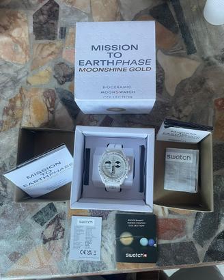 Omega x Swatch Mission Earthphase Moonshine gold