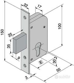 SERRATURA CANCELLI INFILARE WELKA 063.30 NUOVA