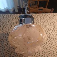 Lampadario a globo anni 70 in vetro di Murano 