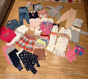 Lotto completo vestiti bambina 18-36 mesi