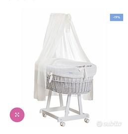 Culla in vimini bianca